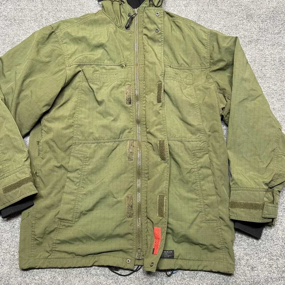 Vintage Levi's All-Duty Jacket Mens M Green Canvas Hooded Parka Workwear 90s